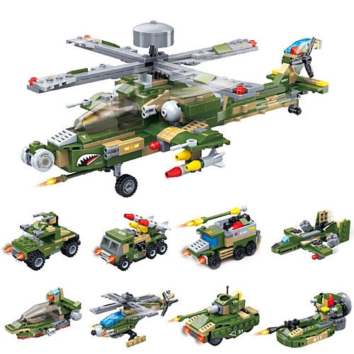 

Building Blocks Military Blocks Vehicle Playset Military Tank Helicopter compatible ABSPC Legoing Simulation Military Vehicle Tank Helicopter All Boys' Girls' Toy Gift / Educational Toy / Kid's