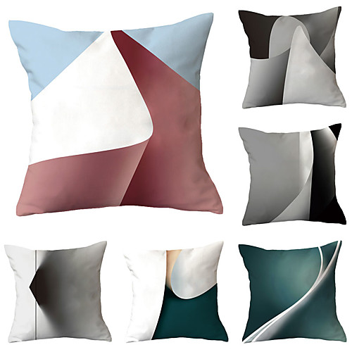 

Set of 6 Throw Pillow Simple Classic 4545 cm Car Waist Pillow Sofa cushion cover flannelette printing creative Home Office cushion