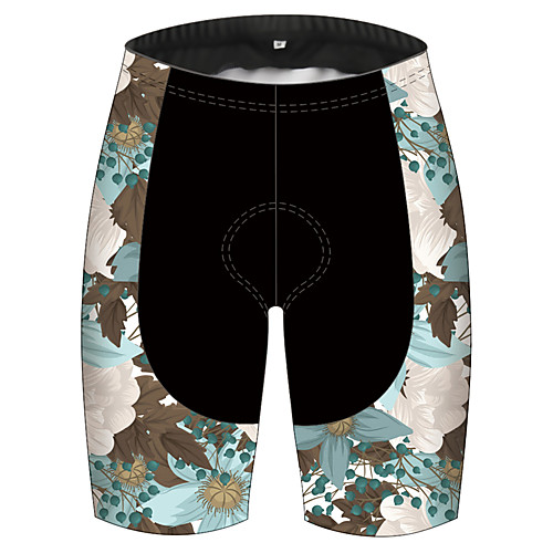 

21Grams Women's Men's Cycling Shorts Spandex Bike Pants / Trousers Padded Shorts / Chamois Bottoms Breathable Quick Dry Sports Floral Botanical Black / Blue Mountain Bike MTB Road Bike Cycling