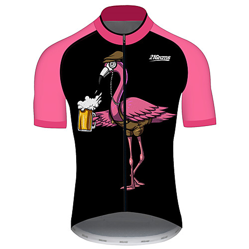 

21Grams Women's Short Sleeve Cycling Jersey Spandex Polyester Pink Flamingo Animal Oktoberfest Beer Bike Jersey Top Mountain Bike MTB Road Bike Cycling UV Resistant Breathable Quick Dry Sports