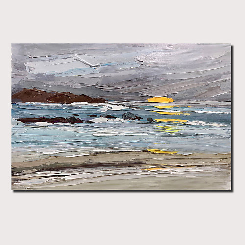 

Oil Painting Hand Painted Horizontal Panoramic Abstract Landscape Comtemporary Modern Stretched Canvas