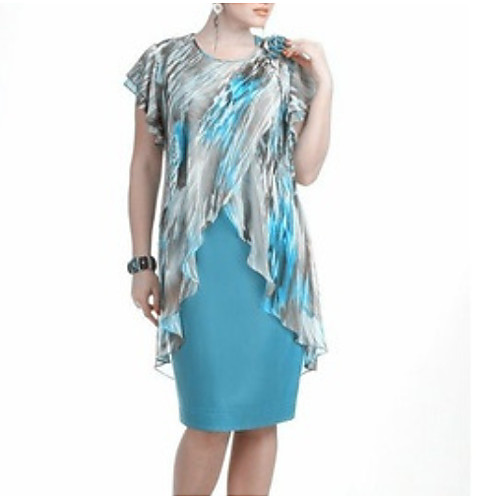 

Women's Sheath Dress - Short Sleeve Geometric Strap Elegant Slim Blue Green Navy Blue S M L XL XXL XXXL XXXXL XXXXXL