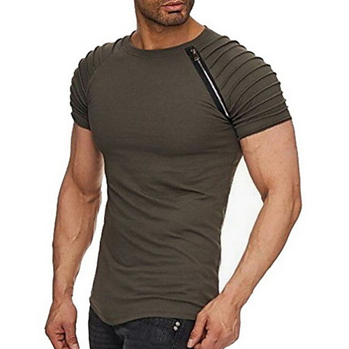 

Men's T shirt Solid Colored Short Sleeve Daily Tops White Black Army Green