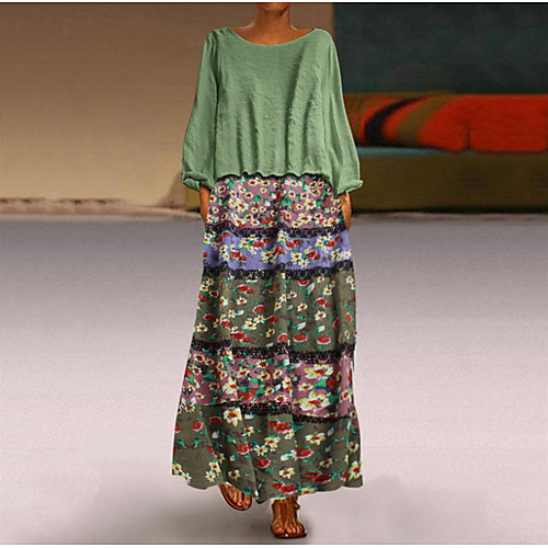 

Women's Shift Dress - Long Sleeve Geometric Elegant Slim Red Green Navy Blue M L XL XXL XXXL XXXXL XXXXXL