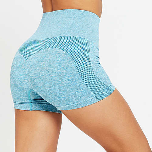 

Women's High Waist Yoga Shorts Seamless Shorts Tummy Control Butt Lift Moisture Wicking Solid Color Black Purple Blue Nylon Fitness Gym Workout Running Sports Activewear High Elasticity Skinny