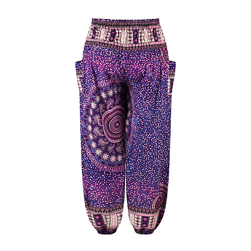 

Women's Men's Yoga Pants Side Pockets Harem Bloomers Breathable Quick Dry Bohemian Purple Yoga Fitness Gym Workout Sports Activewear / Casual / Athleisure