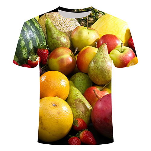 

Men's T shirt Geometric Plus Size Print Short Sleeve Daily Tops Basic Streetwear Yellow