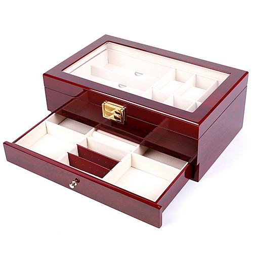 

Storage Organization Jewelry Collection PU Leather Square Flip-open Cover