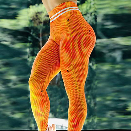 

Women's High Waist Yoga Pants Leggings Butt Lift Breathable Moisture Wicking Orange Gym Workout Running Fitness Sports Activewear High Elasticity Skinny
