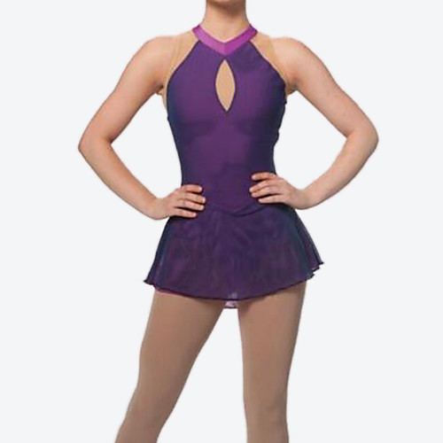 

Figure Skating Dress Women's Girls' Ice Skating Dress Purple Patchwork Spandex High Elasticity Training Competition Skating Wear Patchwork Sleeveless Ice Skating Figure Skating