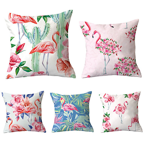 

Set of 5 Throw Pillow Simple Classic 4545 cm Flamingo Car Waist Pillow Sofa pillow cover