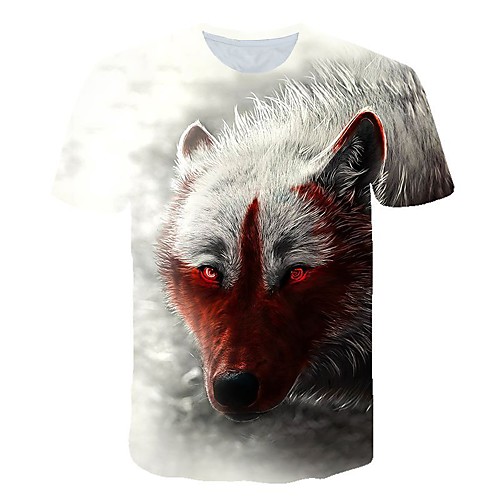 

Men's 3D Print T-shirt Daily Round Neck Gray / Short Sleeve