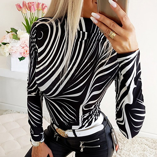 

Women's Tops Striped T-shirt Round Neck Daily Black US0 / UK4 / EU32 US2 / UK6 / EU34 US4 / UK8 / EU36 US8 / UK12 / EU40 US10 / UK14 / EU42