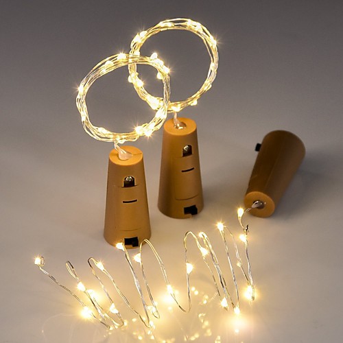 

3pcs String led Wine Bottle with Cork 20 LED Bottle Lights Battery Cork for Party Wedding Christmas Halloween Bar Decor