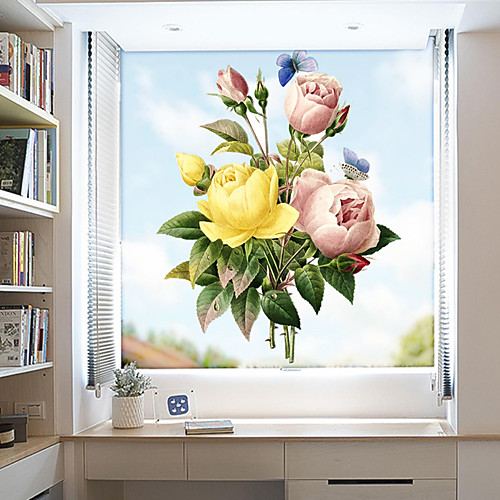 

Color Peonies Window Film & Stickers Decoration Matte / Floral Floral PVC(PolyVinyl Chloride) Window Sticker / Matte / Door Sticker 5860cm