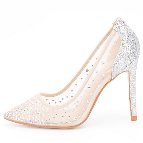 

Women's Wedding Shoes Mesh Stiletto Heel Pointed Toe PU Spring & Summer Beige