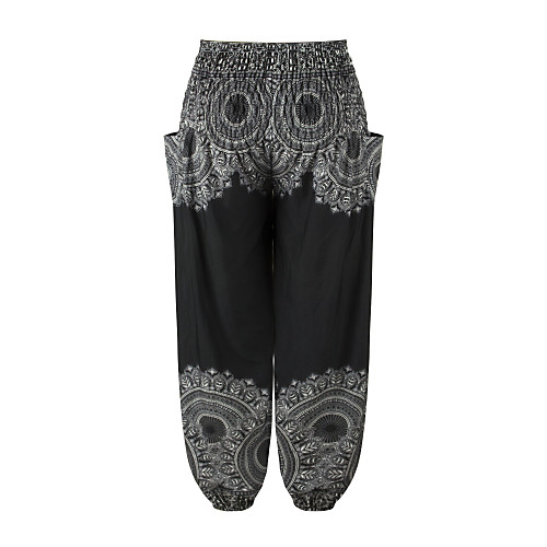 

Women's Men's Yoga Pants Side Pockets Harem Bloomers Breathable Quick Dry Bohemian Black Yoga Fitness Gym Workout Sports Activewear / Casual / Athleisure