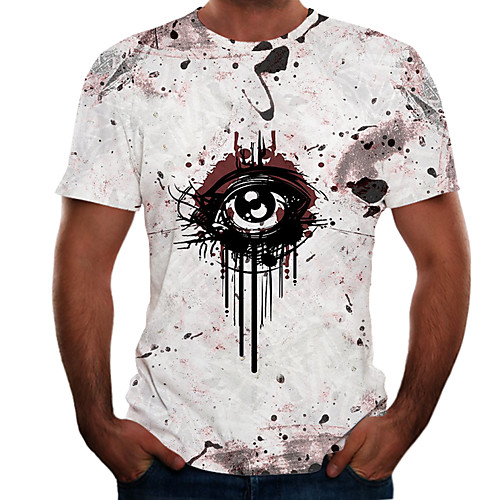 

Men's Plus Size 3D Graphic T-shirt Basic Daily Weekend Round Neck White / Short Sleeve