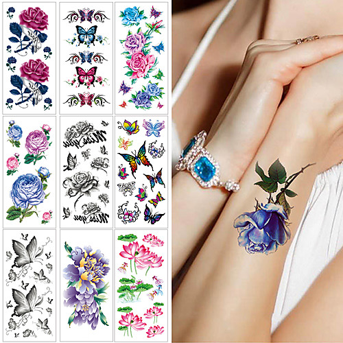 

1 pcs Temporary Tattoos Water Resistant / Waterproof / Safety / Best Quality Face / Body / Hand Water-Transfer Sticker Body Painting Colors