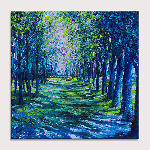 

Oil Painting Hand Painted Square Floral / Botanical Abstract Landscape Modern Stretched Canvas