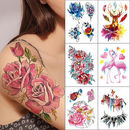 

1 pcs Temporary Tattoos Water Resistant / Waterproof / Safety / Best Quality Face / Body / Hand Water-Transfer Sticker Body Painting Colors