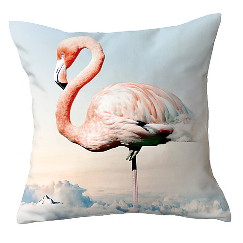 

1 pcs Polyester Pillow Cover Little Qingxin Flamingo Pillow Case INS Nordic Cute Girl Heart Bedside Living Room Sofa Cushion Pillow