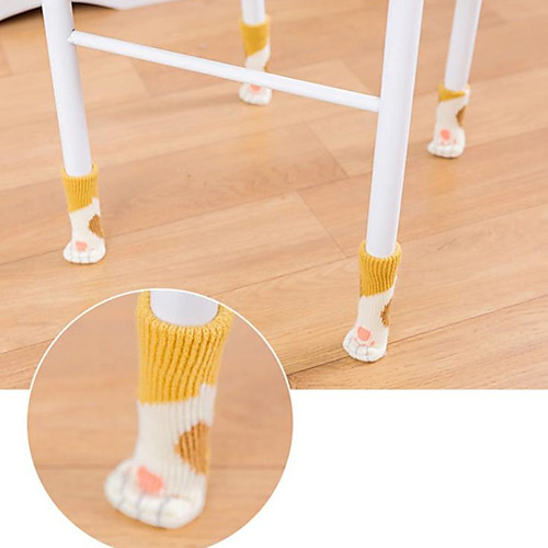 

Cartoon cute cat table chair footpad door handle furniture protection cushion thickened non-slip footpad foot cover 4 pack