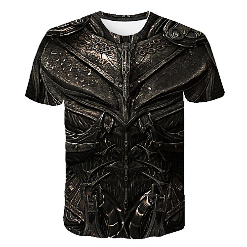 

Men's Plus Size Graphic Print T-shirt Basic Daily Going out Round Neck Black / Short Sleeve