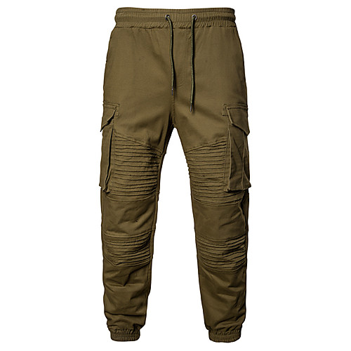 

Men's Sporty Basic Jogger Pants Solid Colored Full Length Sporty Black Khaki Green