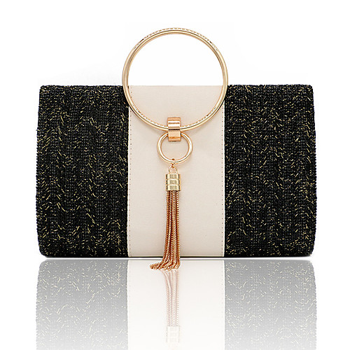 

Women's Tassel / Chain Polyester Evening Bag Solid Color Gold / Black