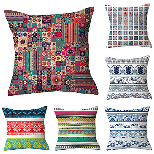 

Set of 6 Throw Pillow Simple Classic 4545 cm Cushion Vintage Circle Cover Sofa Home Decor Throw Pillow Case