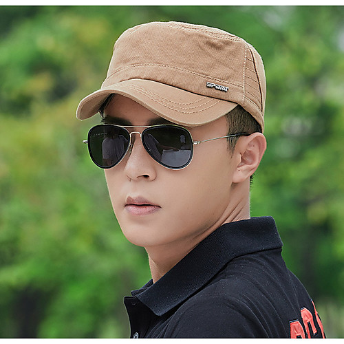 

Men's Basic Polyester Sun Hat-Solid Colored Black Light Brown Navy Blue