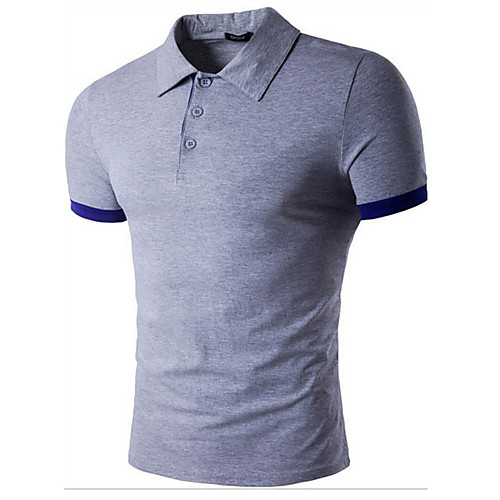 

Men's Polo Solid Colored Short Sleeve Daily Tops Basic Black Gray