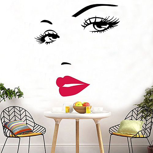 

Sexy Hepburn Red Lips Wall Stickers Marilyn Monroe Face Eyes Red Lip Wall Stickers Wall Art Home Decor Wall Stickers