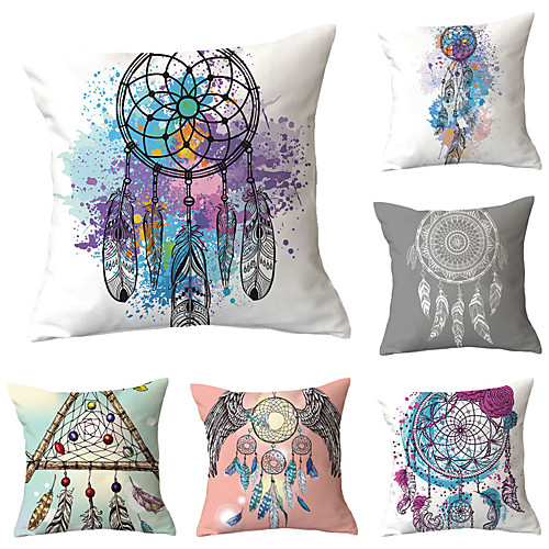 

Set of 6 Throw Pillow Simple Classic 4545 cm Cushion Vintage Circle Cover Sofa Home Decor Throw Pillow Case
