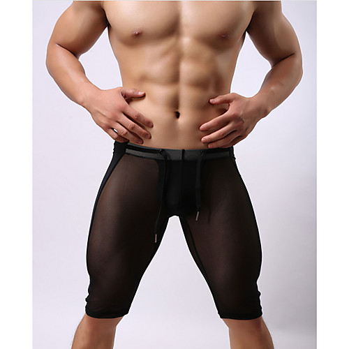 

Compression Gym Men's Normal Polyester Sexy Long Johns Solid Colored Mid Waist