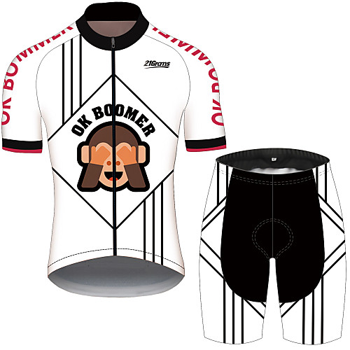 

21Grams Men's Short Sleeve Cycling Jersey with Shorts Spandex Polyester Black / Yellow Black / Blue Novelty Bike Clothing Suit UV Resistant Breathable 3D Pad Quick Dry Sweat-wicking Sports Solid Color