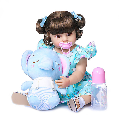 

22 inch Reborn Toddler Doll Baby Girl Newborn lifelike Eco-friendly Soft Child Safe Full Body Silicone with Clothes and Accessories for Girls' Birthday and Festival Gifts / Natural Skin Tone / Kid's
