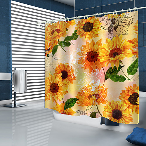 

Shower Curtains New Design Sunflower digital print shower curtain