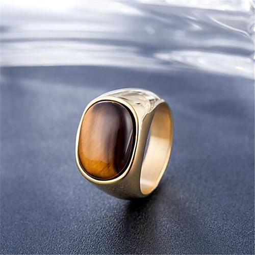 

Ring Tiger's Eye Stone Geometrical Gold Silver Titanium Steel Stone Precious Fashion Vintage 1pc 9 10 / Men's