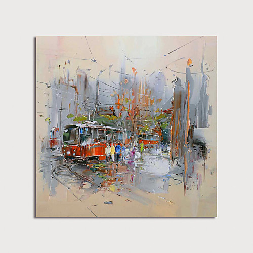 

Oil Painting Hand Painted Square Abstract Modern Stretched Canvas