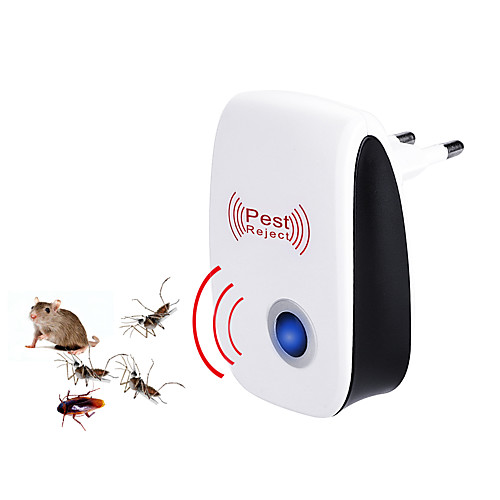

1PC Ultrasonic Plug in Pest Repeller for Flea, Insects, Mosquitoes, Mice, Spiders, Ants, Rats, Roaches, Bugs, Non-Toxic, Humans & Pets Safe With Europe Plug