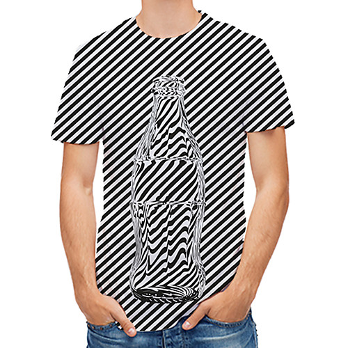 

Men's Graphic Print T-shirt Round Neck White