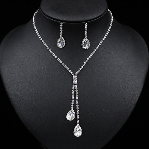 

Women's Jewelry Set Bridal Jewelry Sets Tennis Chain Drop Simple European Sweet Fashion Earrings Jewelry Silver For Anniversary Party Evening Gift Formal Festival 1 set