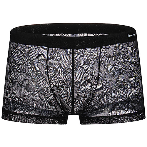 

Men's Lace Boxers Underwear - Normal Low Waist Black M L XL