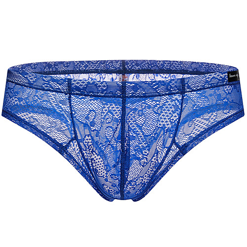 

Men's Lace Boxers Underwear - Normal Low Waist Light Blue White Purple M L XL