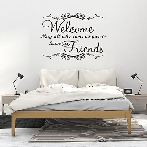 

PVC Wallpaper for Living Room New Fashion Welcome Friend Art Vinyl Mural Home Room Decor Wall Stickers 5741cm