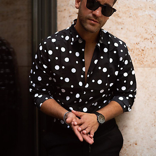 

Men's Polka Dot Shirt Daily Black