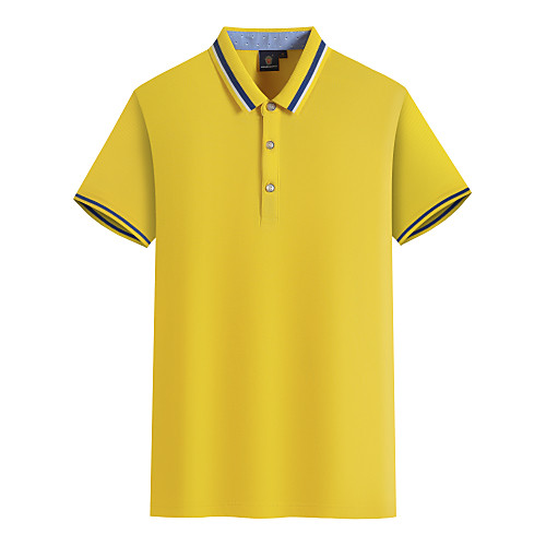 

Men's Polo Solid Colored Patchwork Short Sleeve Daily Tops Cotton Business Basic White Black Blue