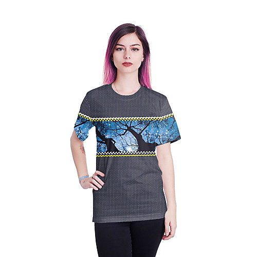 

Inspired by Galaxy T-shirt Terylene Tree Printing For Men's / Women's